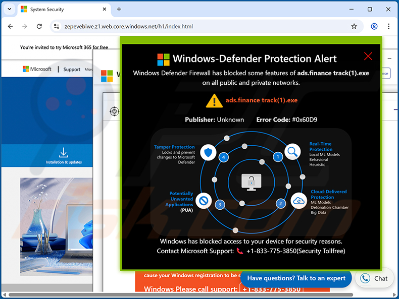 Ads.financetrack(1).exe pop-up scam (2025-09-11)