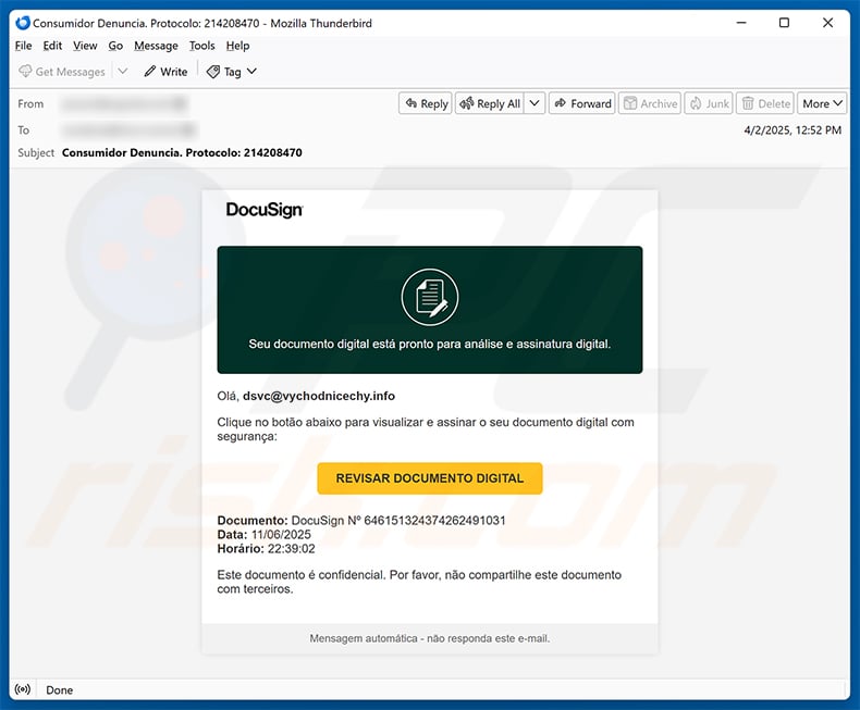 Spam email promoting Astaroth trojan (sample 5)