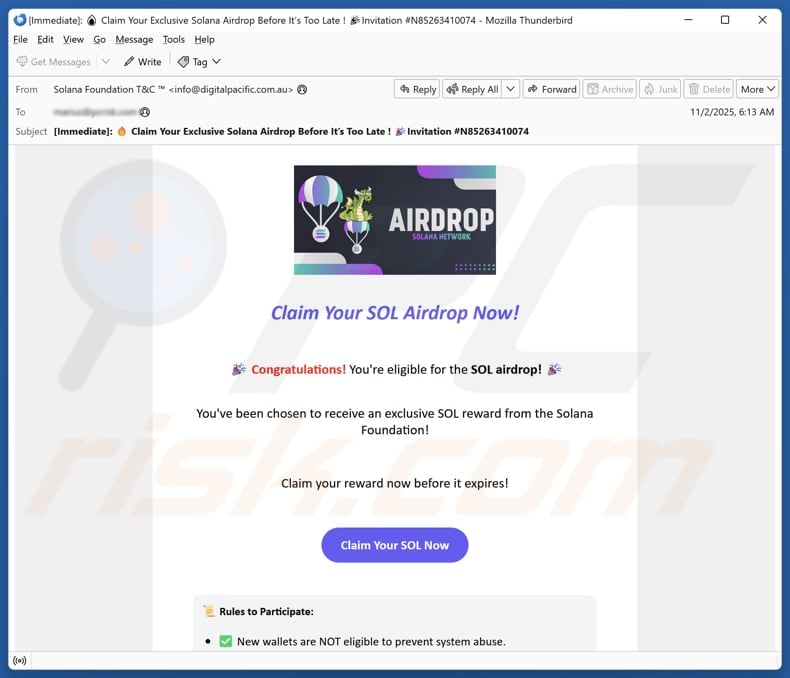 Email Account Failure Notice email spam campaign