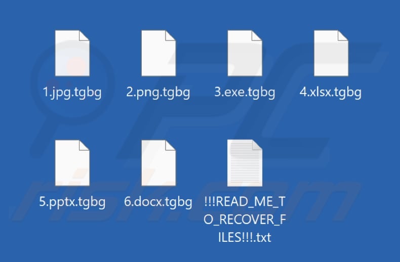 Files encrypted by Green Blood ransomware (.tgbg extension)