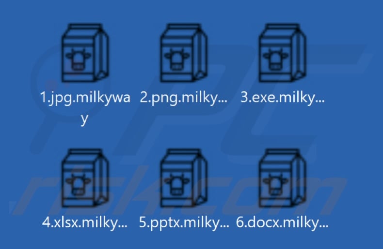 Files encrypted by Milkyway ransomware (.milkyway extension)