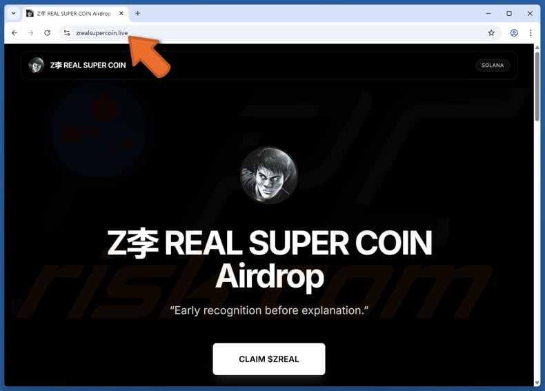ZREAL SUPER COIN Airdrop scam