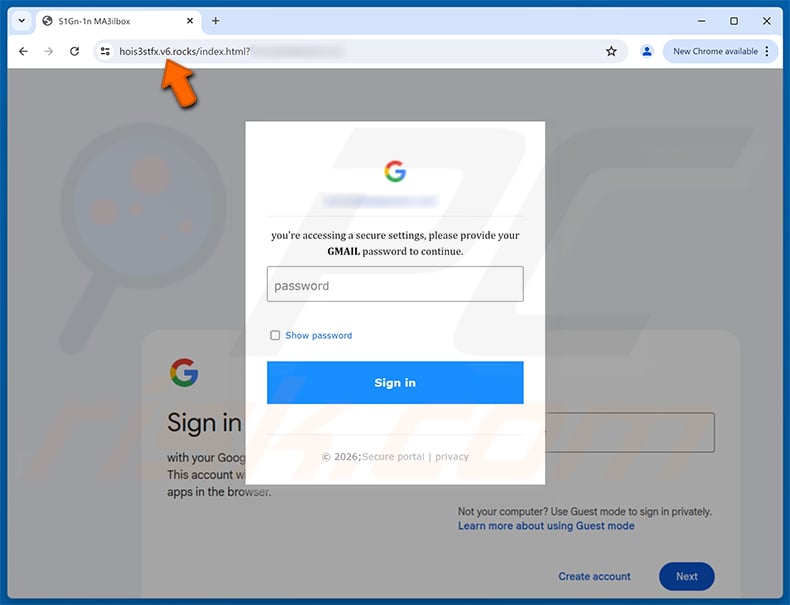 Update/Upgrade On The Messaging Network phishing page
