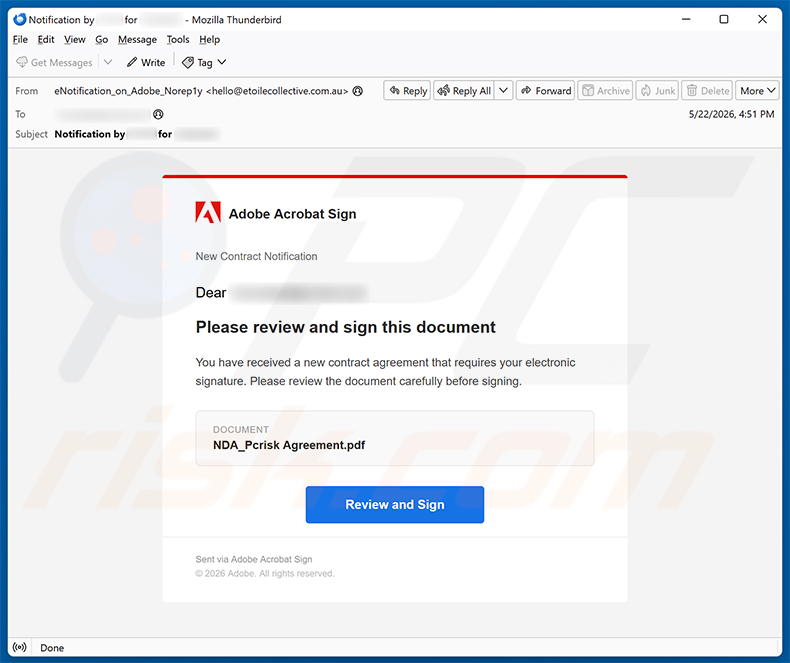 Adobe Contract Agreement email scam (2026-06-02)