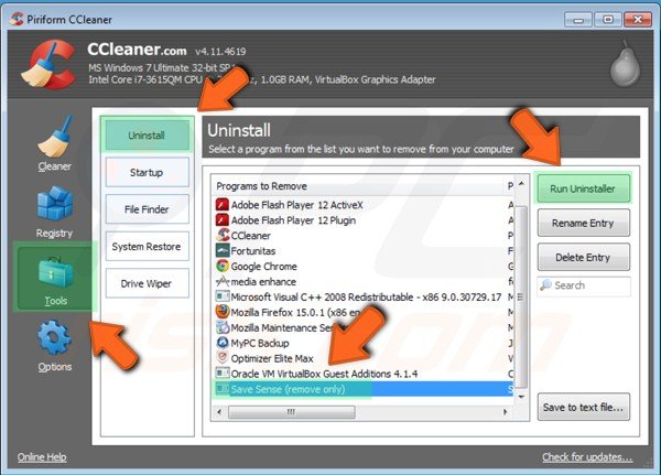 how to uninstall ccleaner from windows 10