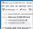 $1,000 Gift Card Email Scam