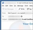 Your Email Certificate Has Expired Email Scam