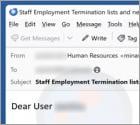 Staff Whose Employment Have Been Terminated Email Scam