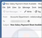 Salary Payment Sheet Email Scam