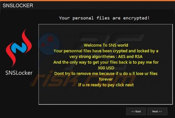 SNSLocker Ransomware