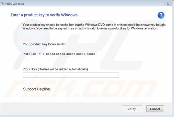 Verify Windows Scam
