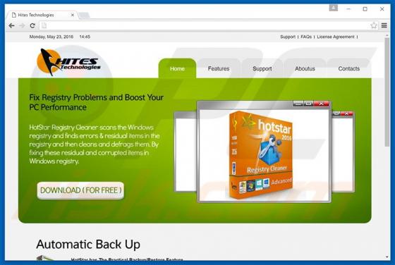 HotStar Registry Cleaner Unwanted Application