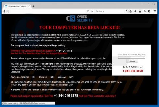 Cyber Security Warning Scam