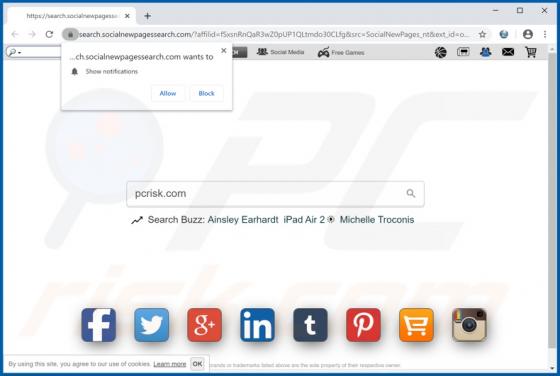 SocialNewPages Browser Hijacker