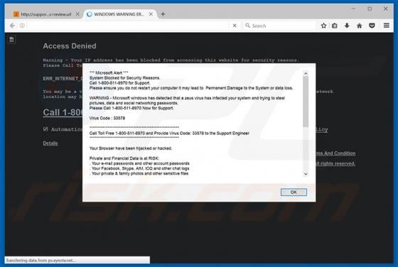 Microsoft Alert Scam