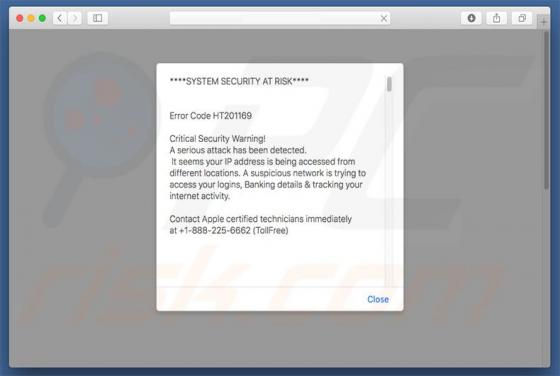 Critical Security Warning! Scam (Mac)