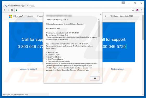Microsoft Warning Alert Scam