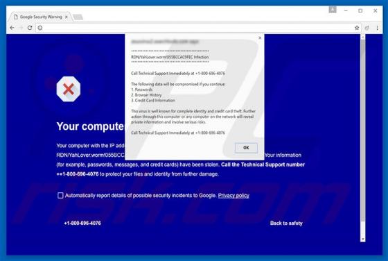 RDN/YahLover.worm Infection Scam