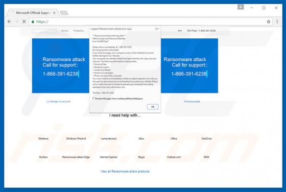 Ransomware Attack Warning Alert Scam