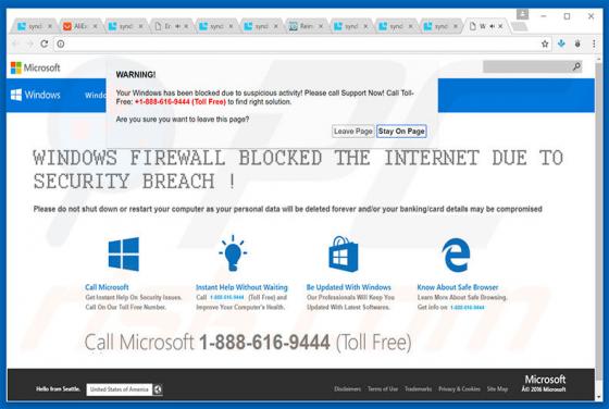 WARNING! Your Windows Has Been Blocked Scam