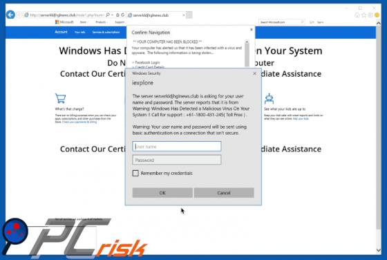 Warning: Windows Has Detected a Malicious Virus Scam