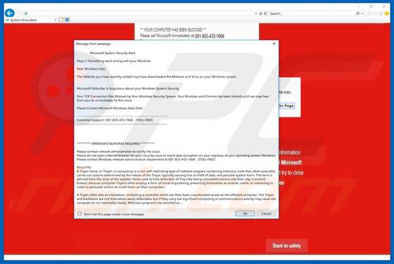 Your TCP Connection Was Blocked Scam