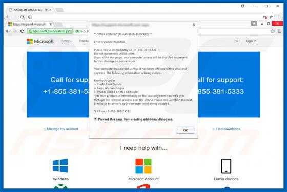 Error 268D3-XC00037 Scam