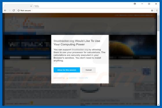 Would Like To Use Your Computing Power Pop-Up
