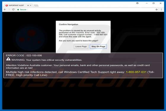Error Code - 022-100-006 Scam