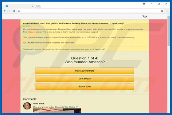 Congratulations User! Scam