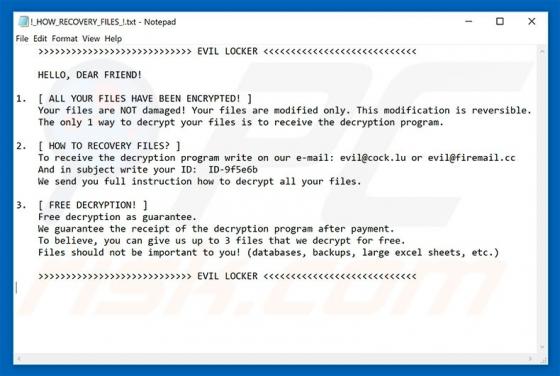 Evil Locker Ransomware