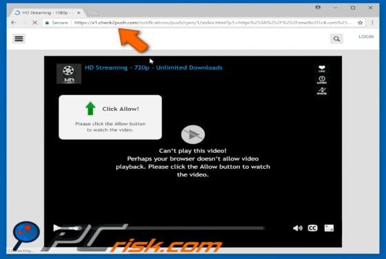 Check2push.com POP-UP Redirect