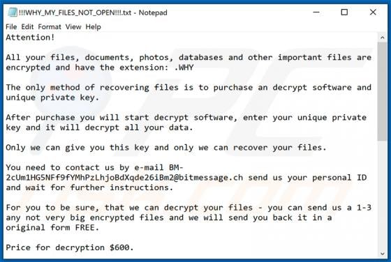 WHY Ransomware