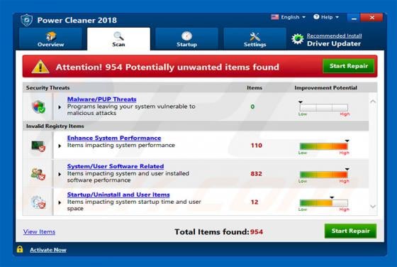 Power Cleaner 2018 Unwanted Application