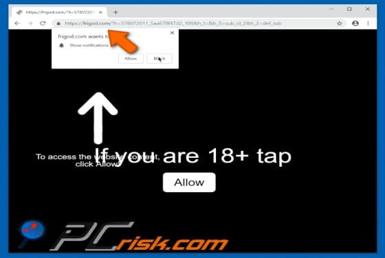 Frigod.com POP-UP Redirect