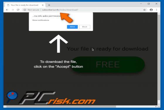 Subscriberia.info POP-UP Redirect
