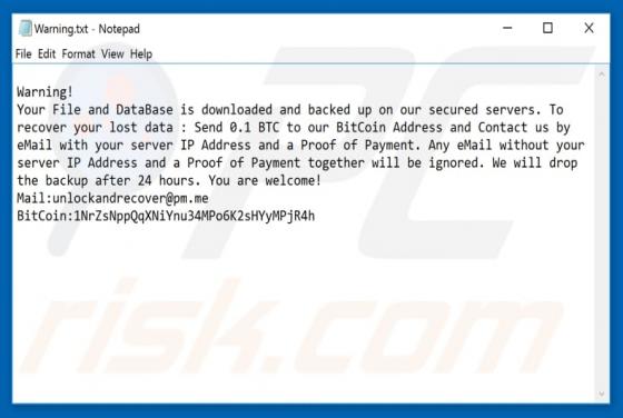 UnlockAndRecover Ransomware