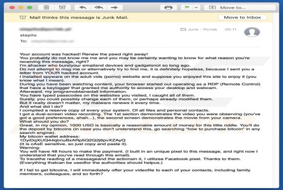 Your Account Was Hacked Email Scam