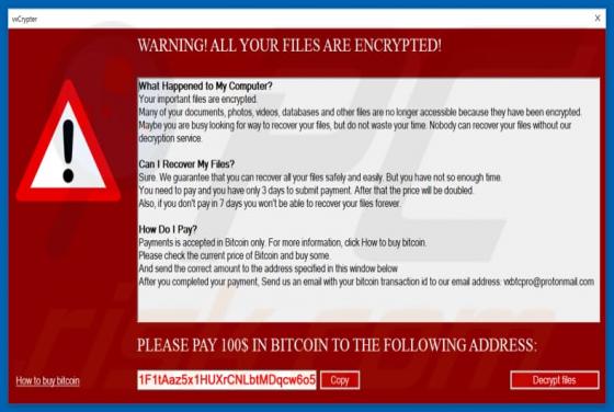 vxCrypter Ransomware