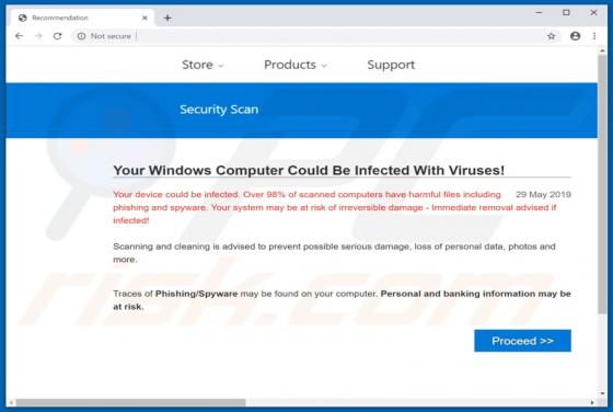 Your Windows Computer Could Be Infected With Viruses! POP-UP Scam
