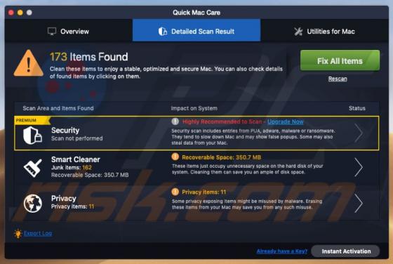 Quick Mac Care Unwanted Application (Mac)