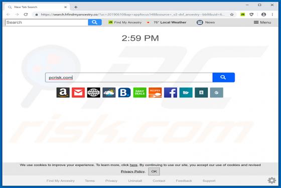 Find My Ancestry Browser Hijacker
