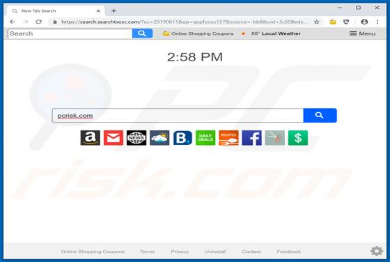 Online Shopping Coupons Browser Hijacker