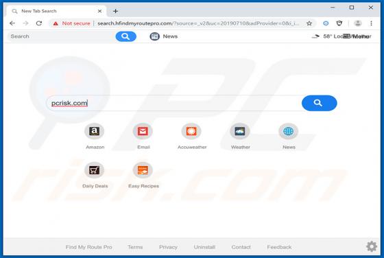 Find My Route Pro Browser Hijacker