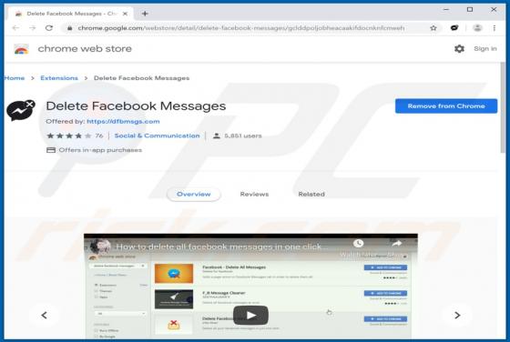 Delete Facebook Messages Browser Hijacker