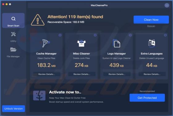 MacCleansePro Unwanted Application (Mac)