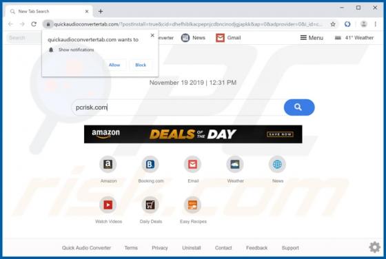 Quick Audio Converter Browser Hijacker