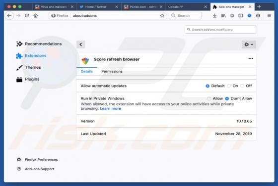 Score Refresh Browser Adware