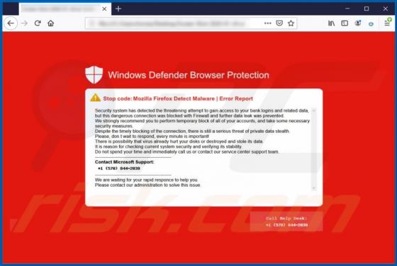 Windows Defender Browser Protection POP-UP Scam