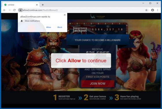 Allow2continue.com Ads